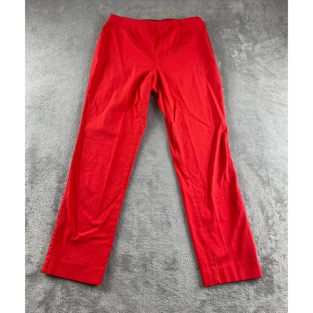 Style Co Petite Red Stretch Straight Leg Pants Women's Size 10P‎